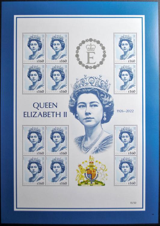 2022 - Guyana - Queen Elizabeth II (1926-2022) arkusz A4