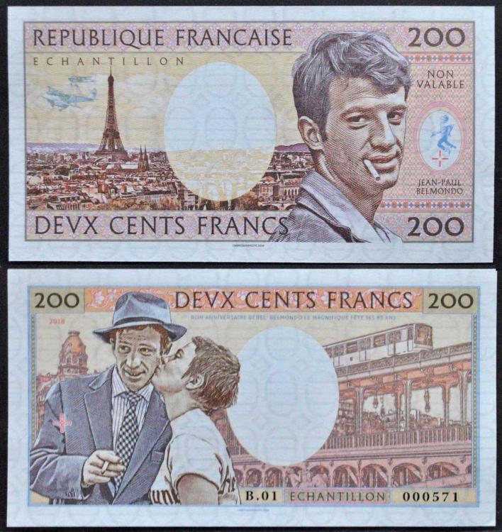 2018 - 200 frankw - Francja - Jean-Paul Belmondo - B.01 000571