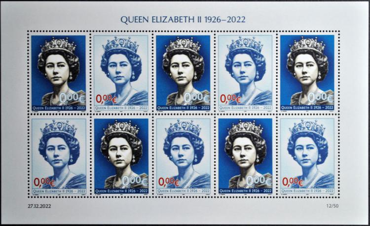 2022 - 0£/0Є - Queen Elizabeth II (1926-2022) 10 stamp 2A