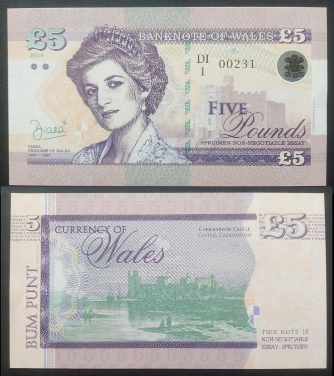 2016 - 5 pounds - Diana princess of Wales (hologram) DI1 00229