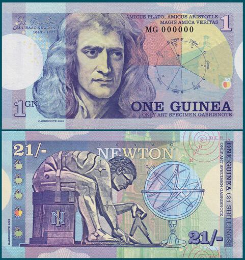 2022/004 - 1 guinea - Isaac Newton - seria IN