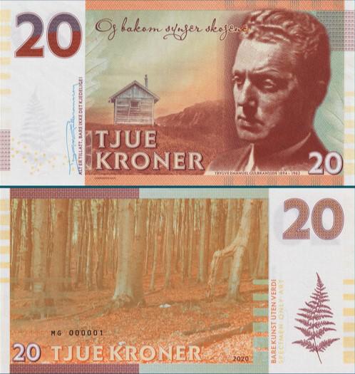 2020 - 20 kroner - Trygve Emanuel Gulbranssen MG000000