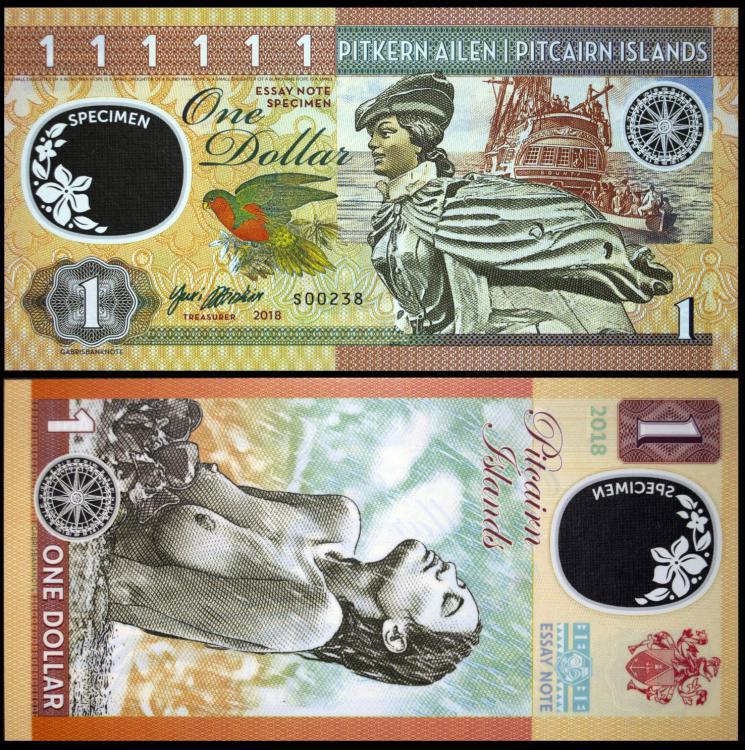 2018 - 1 dolar - Pitcairn Island (polimer) numer S00238