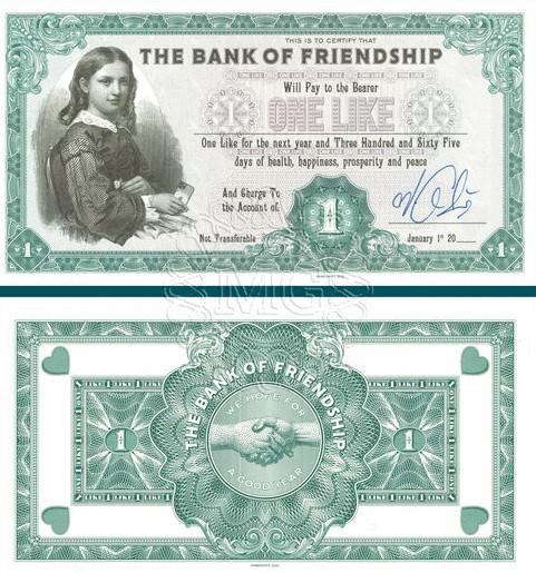 2020 - 1 Like - Bank of Friendship - PF 2021 + autograf