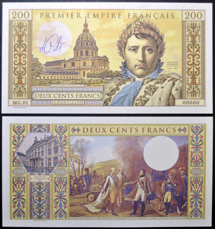 2021/004as - 100 frankw - Napoleon Bonaparte - seria MG.01 00000 + autograf