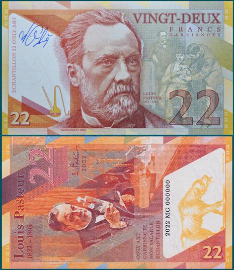 2022/005s - 22 franki - Louis Pasteur - seria LP + autograf