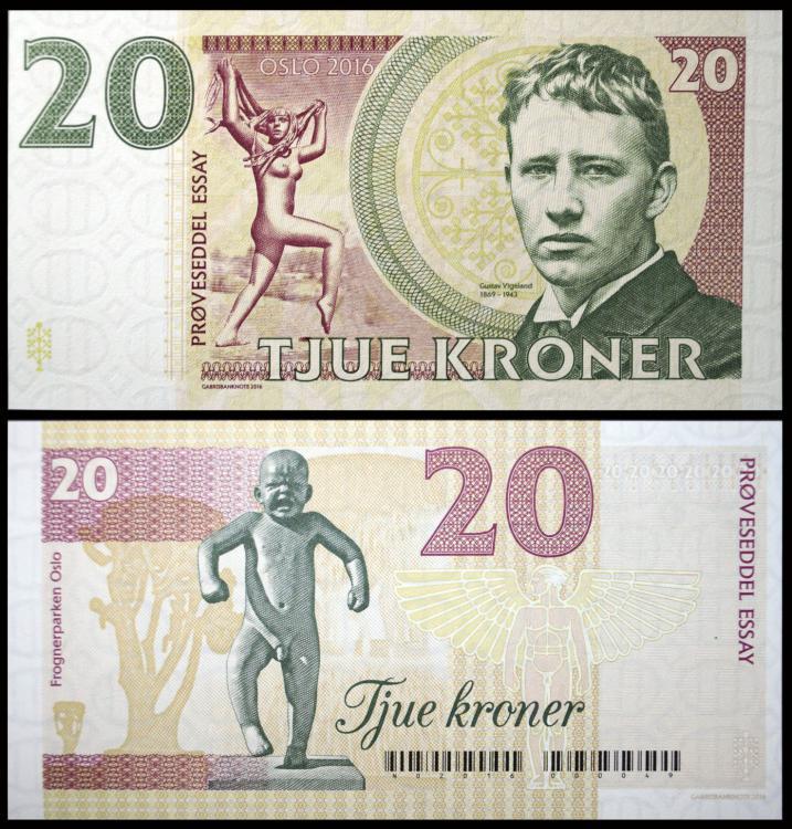 2016 - 20 koron - Norwegia - Gustav Vigeland