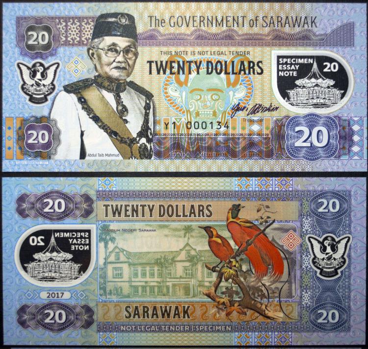 2017 - 20 dollars - Sarawak - Abdul Taib Mahmud - Y1 000134 (polimer) 