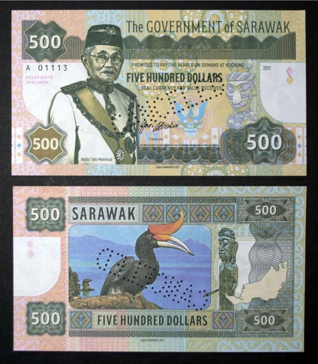 2017 - 500 dollars - Sarawak - Abdul Taib Mahmud - typ A - CANCELED