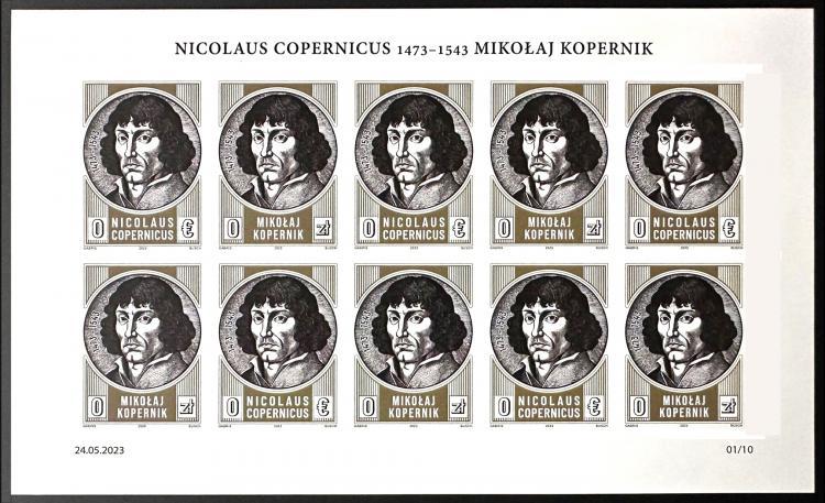 2023 - 0€/0z - Mikoaj Kopernik - wariant III (arkusz bez perforacji)