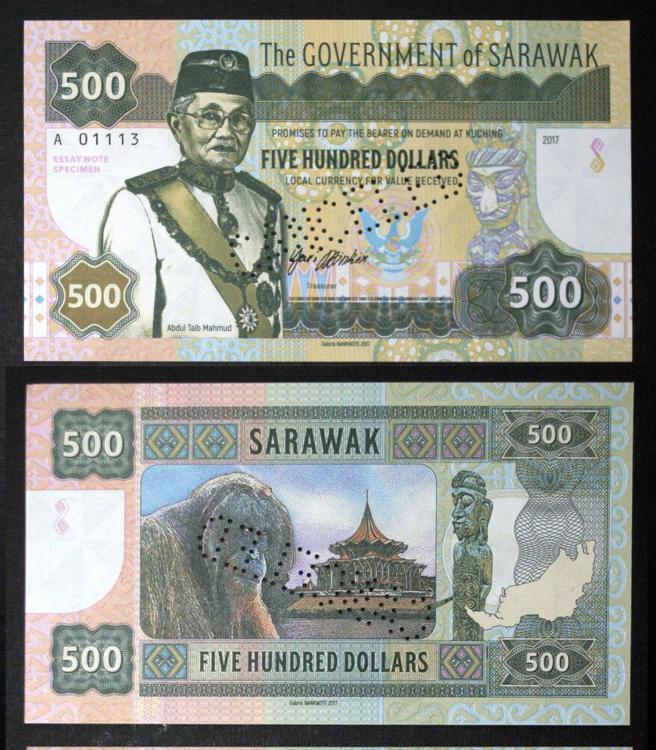 2017 - 500 dollars - Sarawak - Abdul Taib Mahmud - typ B - CANCELED