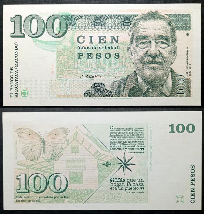 2014 - 100 pesos - Macondo - Gabriel Mrquez - bez numeru